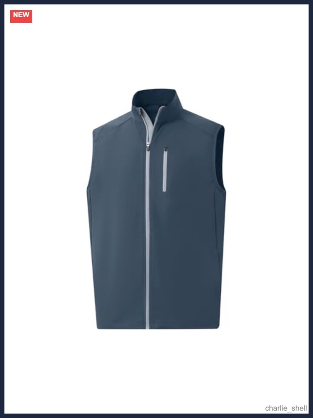 Men's Windproof Lightweight Softshell Golf Vest Zip Pockets Sleeveless Jacket